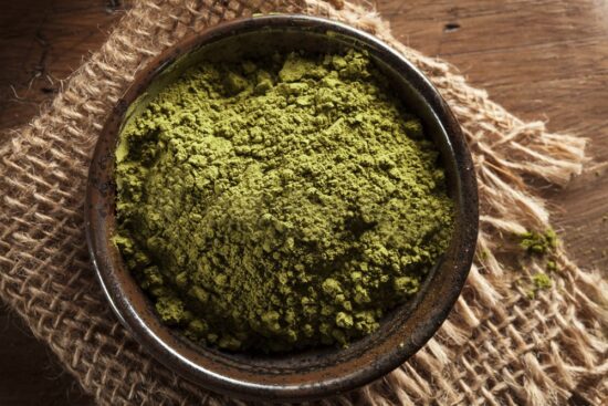 Gold Bali Kratom Powder in a bowl